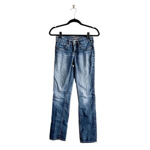 Parasuco Women's Faded Medium Wash Straight Denim Jeans Blue Size 25